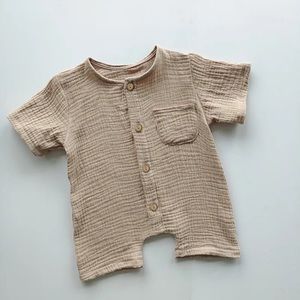 Muslin cotton short sleeve one piece